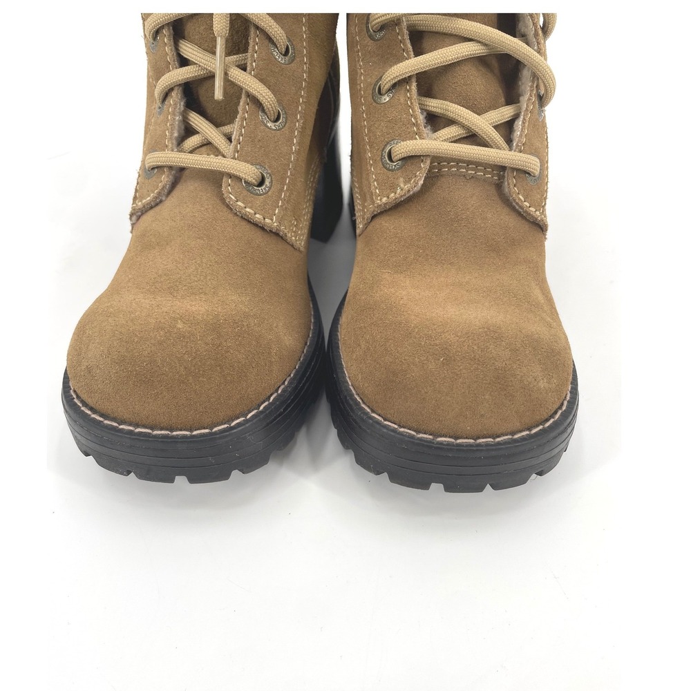 Skechers Boots Womens 8 Tan Suede Jammers Vintage Y2K Chunky Heel Lug Sole 90's - Picture 6 of 12